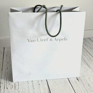 Van Cleef & Arpels White Bag w/ Green Handles